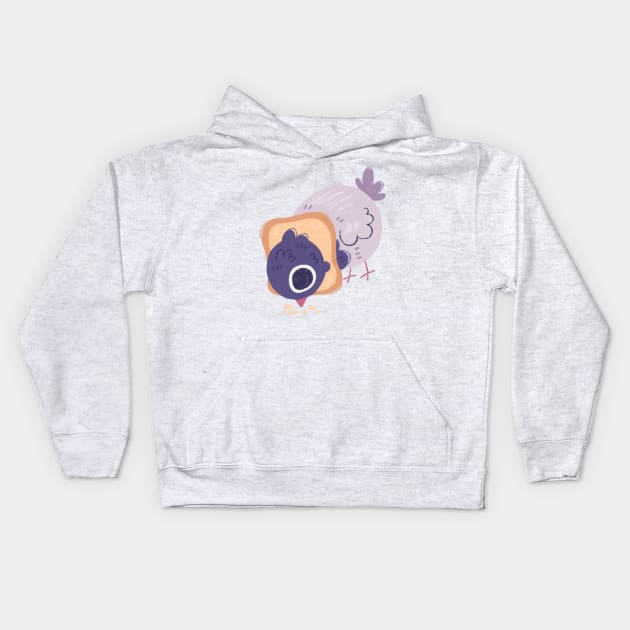 Bread Pigeon Kids Hoodie by Niamh Smith Illustrations